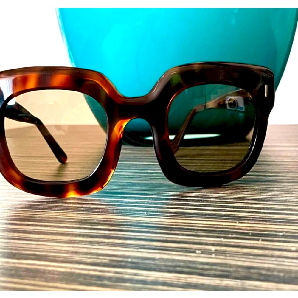 Vintage Brown Havana Chistil Oversize Sunglasses from France Paris.